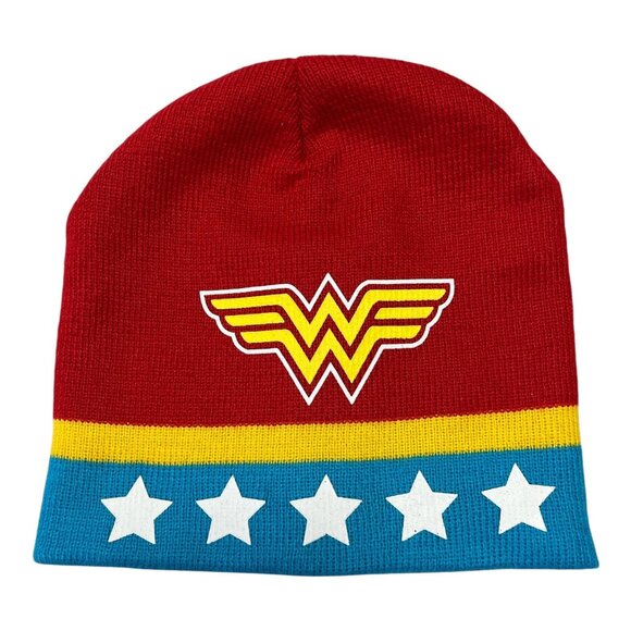 Wonder Woman Knit Beanie Hat – DC Comics Superhero Logo 2017 - Picture 1 of 5
